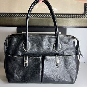Dooney & Bourke Medium Black Florentine Vacchetta Leather East/West Satchel